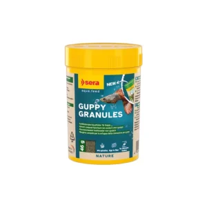 SERA Guppy Granules 100 ml (46g) alimentation spéciale pour les guppy et autre poeciliidés. – Aquarez, votre boutique spécialisée en aquascaping et aquariophilie d'eau douce