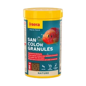SERA San Color Granules 250 ml (100g) nourriture pour poisson d'ornement. Elle favorise les couleurs. – Aquarez, votre boutique spécialisée en aquascaping et aquariophilie d'eau douce